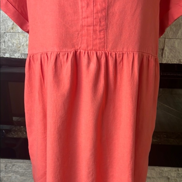 Briggs New York Coral linene blend sheath Dress size Large - Picture 4 of 10